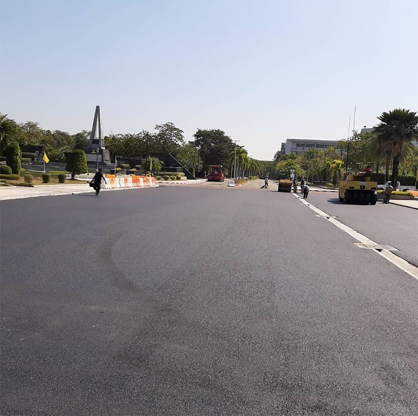 ตัวอย่างงานปูถนนยางมะตอย