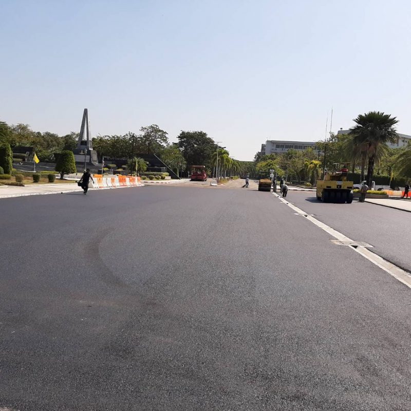 ตัวอย่างงานปูถนนยางมะตอย